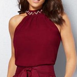 NY&Co Eva Mendes Mari Red Top